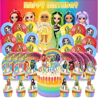25 Pcs Rainbow High Cake Toppers Set - Birthday Party Decorations For Cupcakes & Cakes