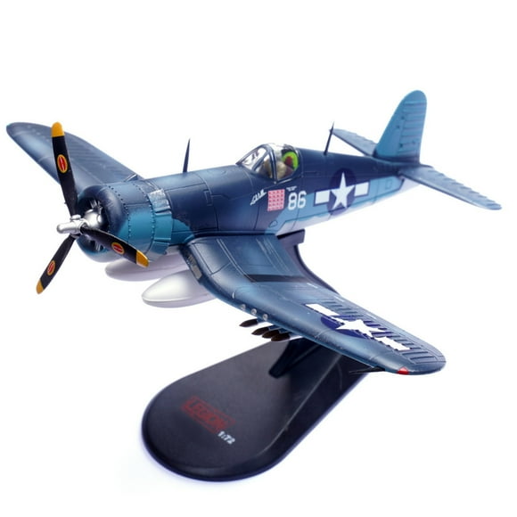 JIAHAOO 1:72 WWII F4U Corsair USMC Fighter Diecast Airplane Model VMF 214 White 86 Collectible Plane with Display
