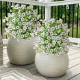 thumbnail image 6 of Kbndieu Artificial Flowers for Outdoors with Ground Spikes, Faux Eucalyptus Violet, No Maintenance Artificial Plants for Easter Patio Porch Garden Wedding Table Centerpieces, 6 of 6