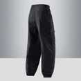 thumbnail image 6 of WIZUTIZ Men's Nylon Cargo Jogger Pants with Zipper Large Pocket Solid Color Elastic Drawstring Waist Outdoor Trousers, 6 of 6
