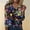 Multicolour, variant on Graphic Tees for Women Elegant Shine Print Collar Top for Everyday Wear – Stylish V-Neck Long Sleeve Blouse with 3D Print for Spring Seasons Black S