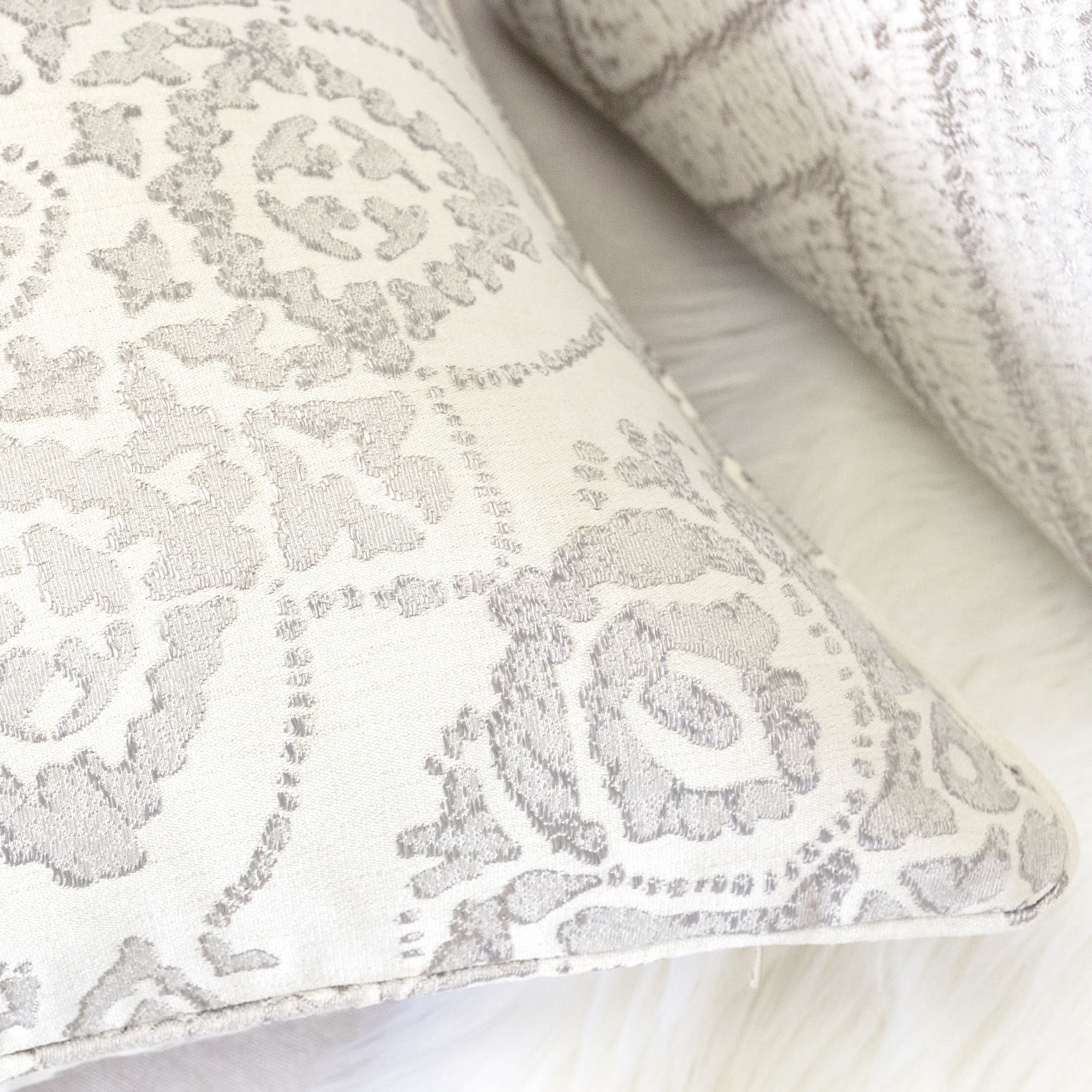 Kate Cream Abstract Polyester 20 in. x 20 in. Throw Pillow