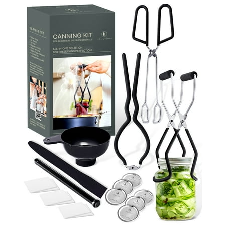 Hungry Artisan 18-Piece Stainless Steel Canning Kit – Complete Jarring and Canning Supplies with Accessories