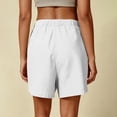 thumbnail image 4 of Cotton Linen Shorts for Women Plus Size Drawstring Elastic Waist Summer Beach Vacation Bermuda Shorts with Pockets, S, 4 of 7