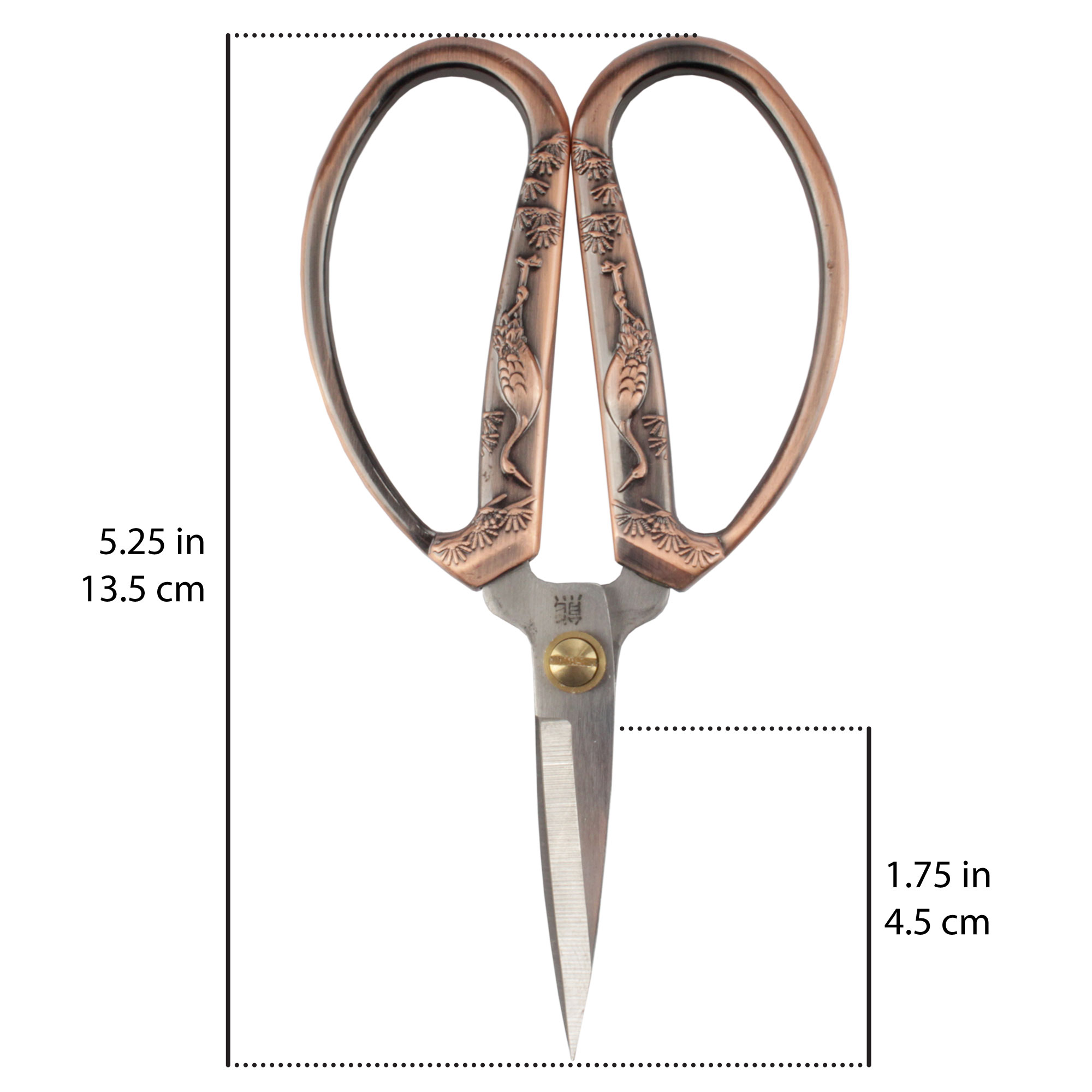JubileeYarn Crane Motif Small Embroidery Craft Scissors - Copper - 1 Pair