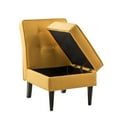 thumbnail image 3 of 33.5" Oliver Yellow Fabric Storage Armless Accent Chair, 3 of 5