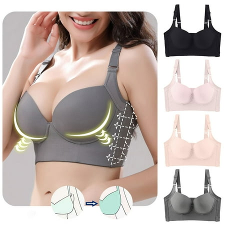 Fesfesfes Bras for Women Wireless Ladies Fashion Comfortable Breathable No Steel Ring Seven-breasted Lift Breasts Bra Ladies Underwear