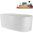thumbnail image 2 of 59" Streamline N4560CH Soaking Freestanding Tub and Tray With Internal Drain in Polished Chrome, 2 of 7