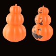 thumbnail image 3 of Halloween Luminous Pumpkin Light Bucket Unique 3 Tiers Design Pumpkin Lamp Decor Light Up Lantern Props Toy with Button Battery for Festival Decor, 3 of 6