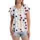 thumbnail image 5 of Eres Más Que una Camisa de Puntuación de Prueba Sexy de Manga Corta Lentejuelas Suelta Camisa de Blusa con Cuello en V, Poliéster, 5 of 8