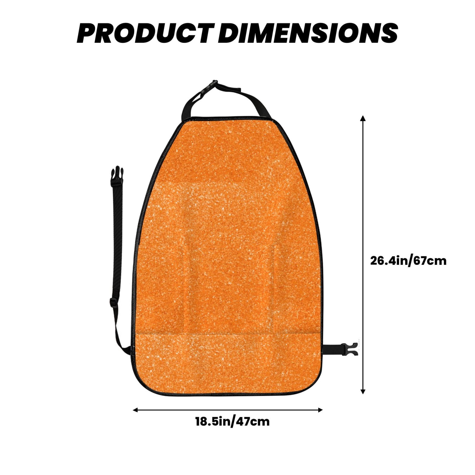 Xecao Orange Glitter2 Pattern Car Seat Back Protector 2 Pack Large Capacity Pocket, Kick Mats Back Seat Protector