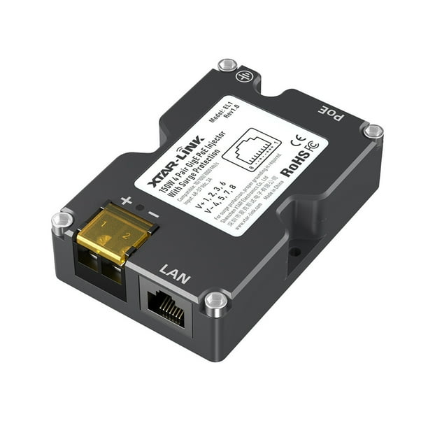 Injueey Fuente de alimentación estable para señales de techo El metal garantiza una mejor textura Fuente de alimentación POE Ethernet GEN2 Teléfono y Comunicación