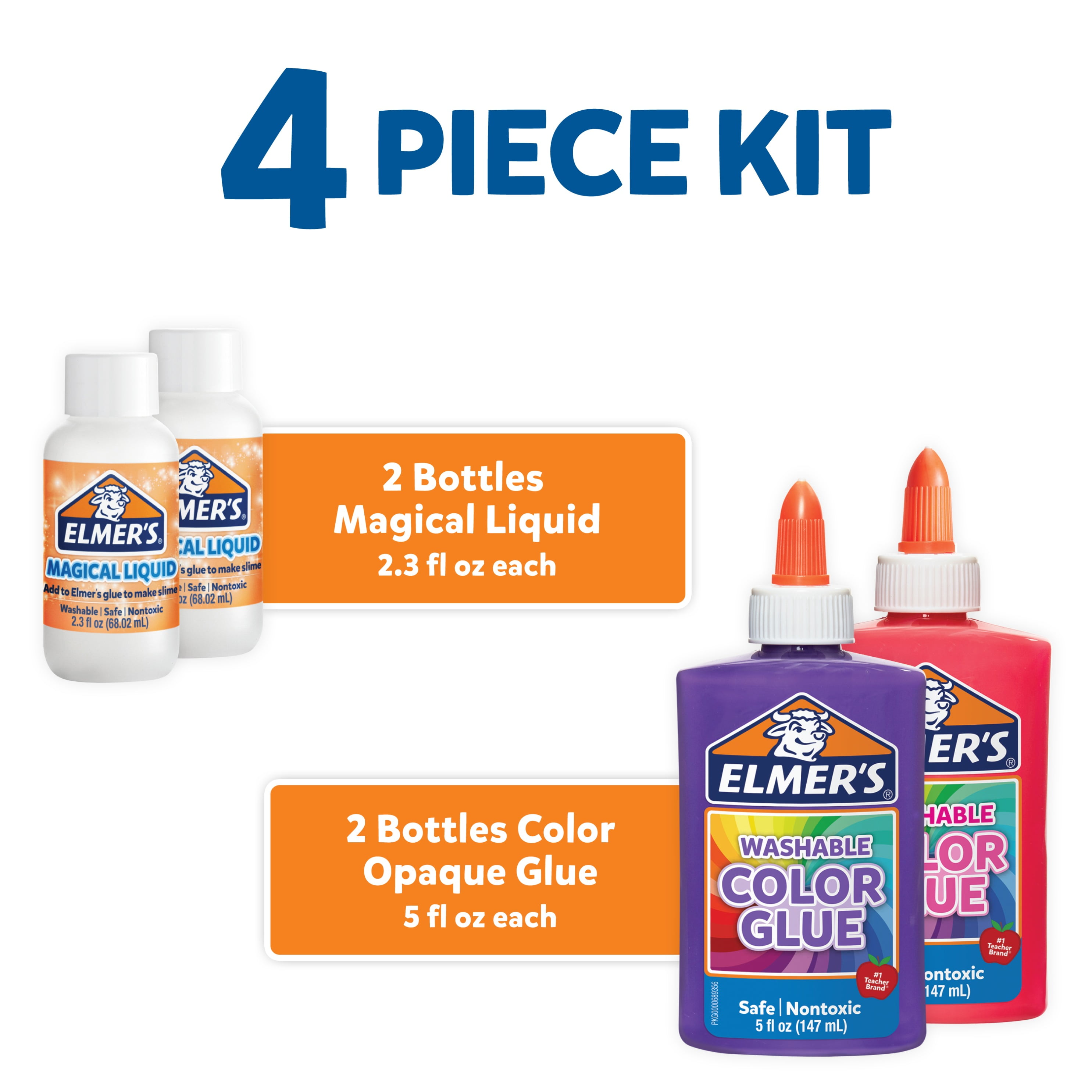 Colorations® Slime Kit - 4 Assorted Translucent Glue Colors with