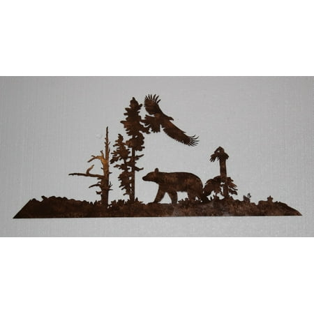 Bear And Eagle Metal Wall Art Country Rustic Decor Com Bear And Eagle Metal Wall Art Country Rustic Decor