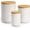 Flower, variant on Ceramic Canisters Set with Airtight Lids, 80/40/20 oz Coffee Canisters Sets for the Kitchen, Large Jars for Flour, Sugar, Pasta, Coffee, Cookies, Tea - Set of 3, Hexagon