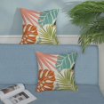 thumbnail image 5 of Tropical Pillow Covers 16x16 Green Teal Aqua Blue Coral Orange Palm Leaves Plant Throw Pillows for Couch Summer Leaf Pillowcase Outdoor Decorative Cushion Case for Sofa Bed Decorations Set of 2, 5 of 6