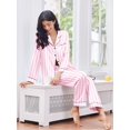 thumbnail image 3 of Ekouaer 2 Pack Satin Pajamas Set for Women Classic Button Down Silk Pjs Set Soft Sleepwear, 3 of 6
