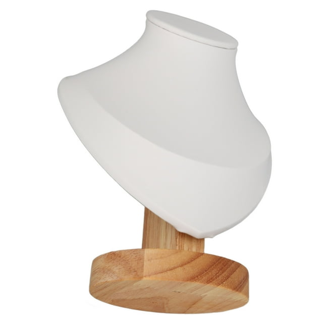 Présentoir de Collier, PU Cuir Présentoir de Collier Support pour Bijouterie Blanc