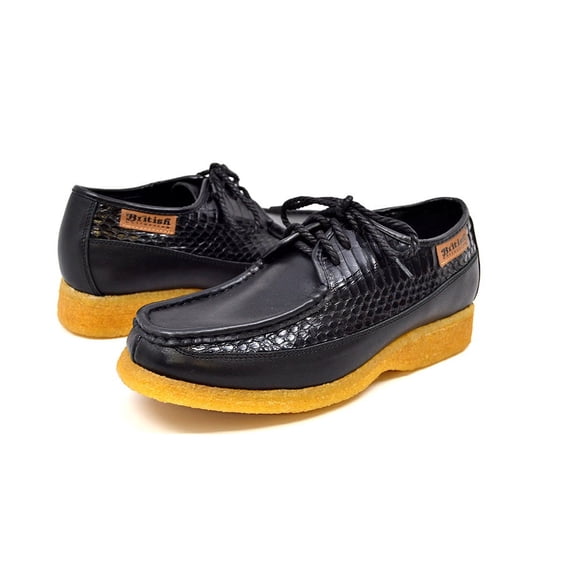 Crown 2 Snake & Leather Lace-Up Shoe by The British Collection