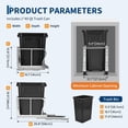 thumbnail image 3 of GIMMYFIVE Double 40 Qt Pull Out Kitchen Trash Can, Soft Close Recycling Bin Under Cabinet with Adjustable Slider, 3 of 7
