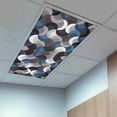 thumbnail image 2 of 1 Pack Blue Black Wavy Fluorescent Light Covers for Ceiling Lights Medieval Abstract White Grey Blue Black Texture Magnetic Ceiling Light Covers Overhead Light Filters for Office Classroom Home, 2 of 9