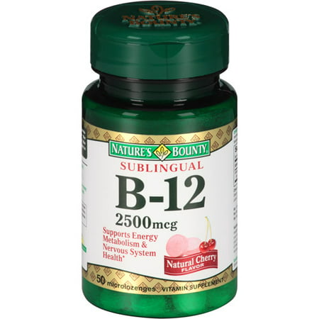 Nature's Bounty sublinguale B-12 vitamine B Microlozenges, 2500mcg, 50 count