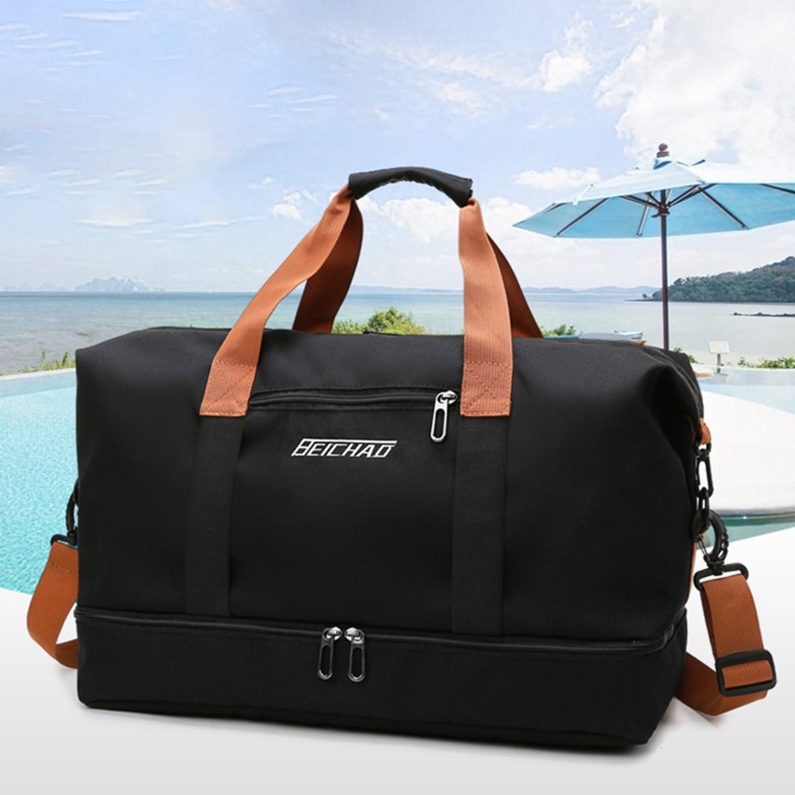 Jacenvly Bags Women Gym Bag Women Men Duffel Bag Sports Gyms Water Proof Dufflebag with Shoe Wet Clothes Compartments Lightweight Carryon Gymbag