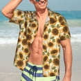 thumbnail image 7 of Pofeuu Autumn Sunflowers Print Hawaiian Shirt for Men Sleeves Casual Button Down Summer Beach Dress Shirts T-Shirts,X-Large, 7 of 7