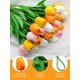 thumbnail image 3 of Flores Artificiales de Tulipán, Tulipanes Artificiales, Tulipanes Táctiles Decoración para Fiesta, Boda, Hogar, Evento, Centros de Mesa, Ramo, 3 of 4