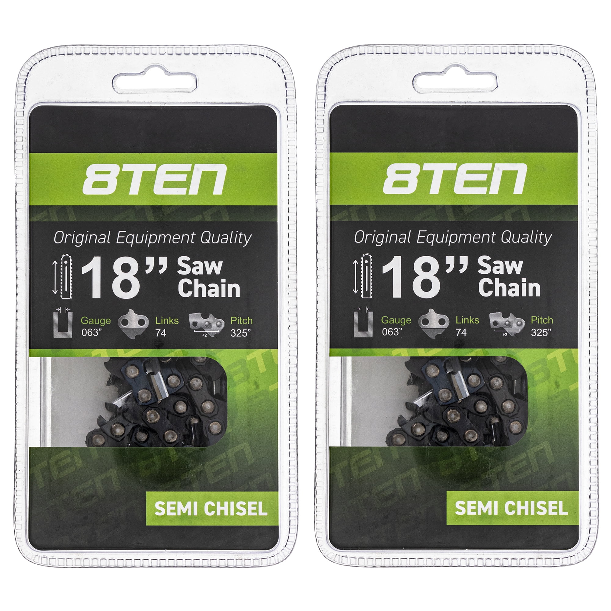 8TEN Sägekette 45,7 Cm Für Stihl – .325 Pitch, .063 Gauge, 74 Treibglieder, Mikromeißel