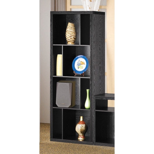 Coaster Bookcases Contemporary Asymmetrical Bookcase in Black