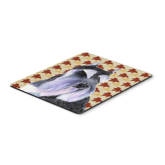 "Schnauzer Fall Leaves Portrait Mouse Pad Hot Pad or Trivet"