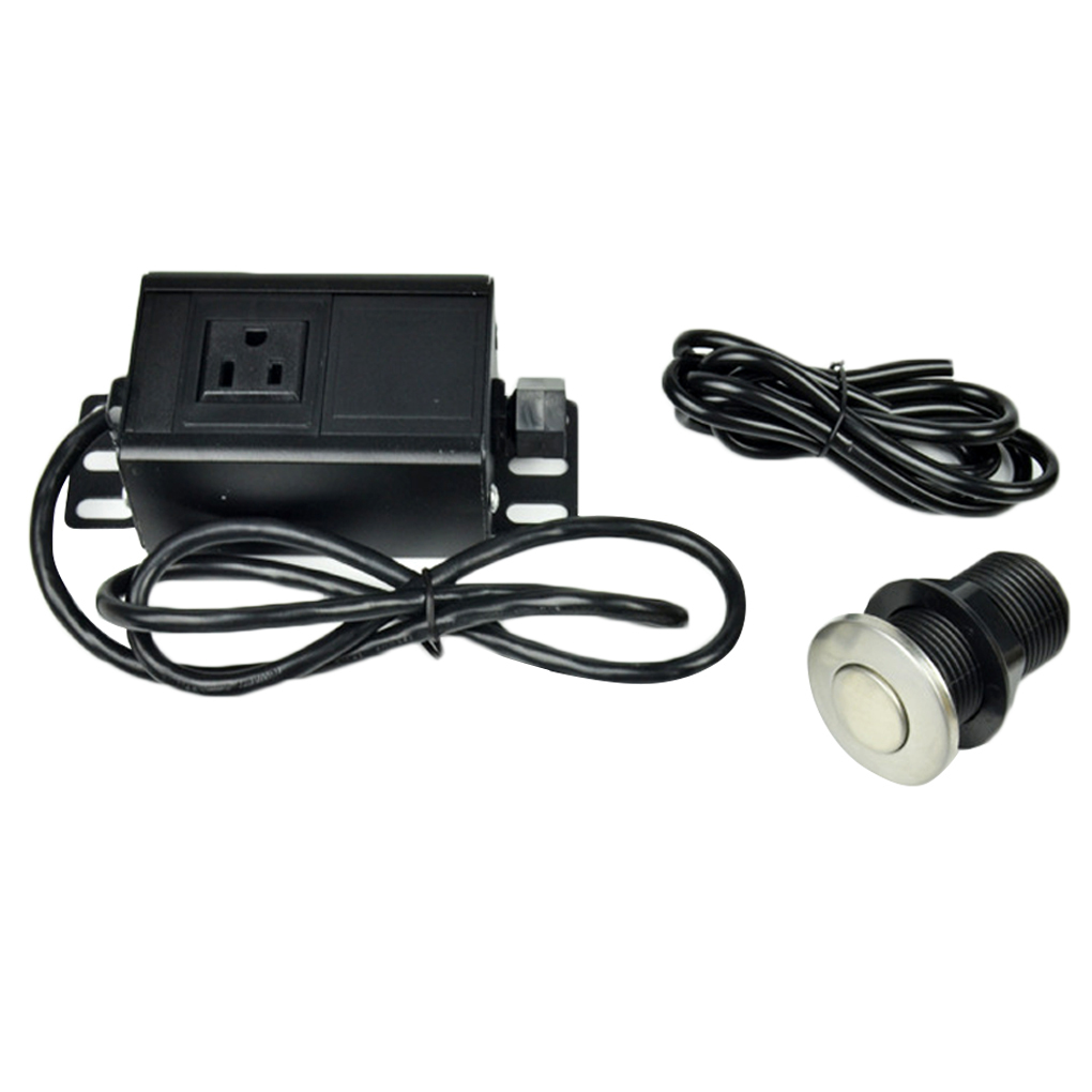 Sink Top Garbage Disposal Air Switch Kit with Single Outlet Counter Top  Waste Disposal On/Off Switch Set US Plug