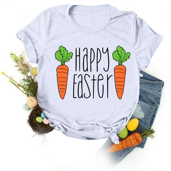 SDJMa Shorts for Womens Women's Casual Loose Round Neck Shorts Sleeve Letter Print Top Blouse T-shirt