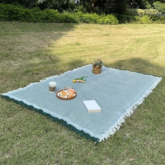 Uscallm Picnic Blanket Outdoor 90x150cm Foldable Waterproof Camping Mat Beach Grass Blanket Portable Travel Mat Household Tablecloth Nap Blanket