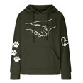 thumbnail image 4 of Enjoytime Womens Sweatshirt Plus Size Cute Printed Long Sleeve Drawstring Waffles Pullover Tops Loose Sweatshirt with Pocket Hoodies for Women, 4 of 4