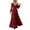 A-Red233, variant on Women Wrap V Neck Maxi Dress Long Puff Sleeve Tie Waist Soft Flowy Elegant Evening Dresses