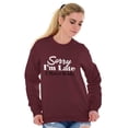 thumbnail image 4 of Sorry I'm Late I Have Kids Funny Mom Women Crewneck Sweatshirt Brisco Brands X, 4 of 6