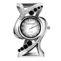 Weicam Women Luxury Crystal Cuff Bracelet Round Dial Analog Quartz Wrist Watch for Ladies