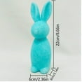 thumbnail image 2 of Flocked Bunny Figurine Flocking Rabbit Figures Tabletop Ornament Solid Color Resin Easter Bunny Statue Home Decor Indoor, 2 of 5