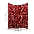 thumbnail image 3 of DAMAI Valentine's Day Couple Blankets, Retro Polka Dots Plaid Love Flannel Blanket for Women Room Decor, Damask Floral Fleece Blanket Romantic Red Sherpa Blanket for Chair/Sofa, 28"脳39", 3 of 6
