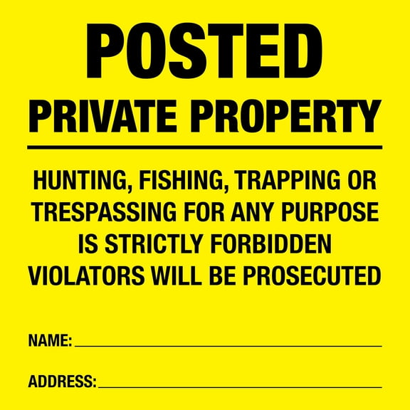 Allen Company Posted No Trespassing Signs 12-Pack - Weather-Resistant 12x12" - High-Visibility Yellow