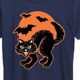 thumbnail image 3 of Instant Message - Vintage Paper Cat Halloween - Women's Short Sleeve Graphic T-Shirt, 3 of 6
