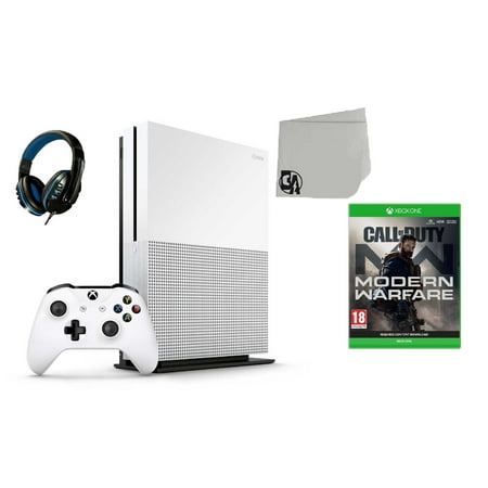Microsoft Xbox One S 500GB Gaming Console White with Call of Duty- Modern Warfare BOLT AXTION Bundle Used