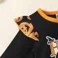 thumbnail image 4 of URMAGIC 0-18M Newborn Baby Girls Halloween Pumpkin Print Jumpsuit Infant Ruffle Long Sleeve Romper +Headband 2PCS Outfits Set, 4 of 7