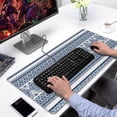 thumbnail image 2 of Long Mouse Pads for Desk,Blue and White Geometric Striped Pattern Desk Mats on Top Of Desks, Desk Mouse Pad Extra Large with 3mm Non-Slip Base and Stitched Edge for Gaming,Office,Work,Home 31.5"x15.7", 2 of 6