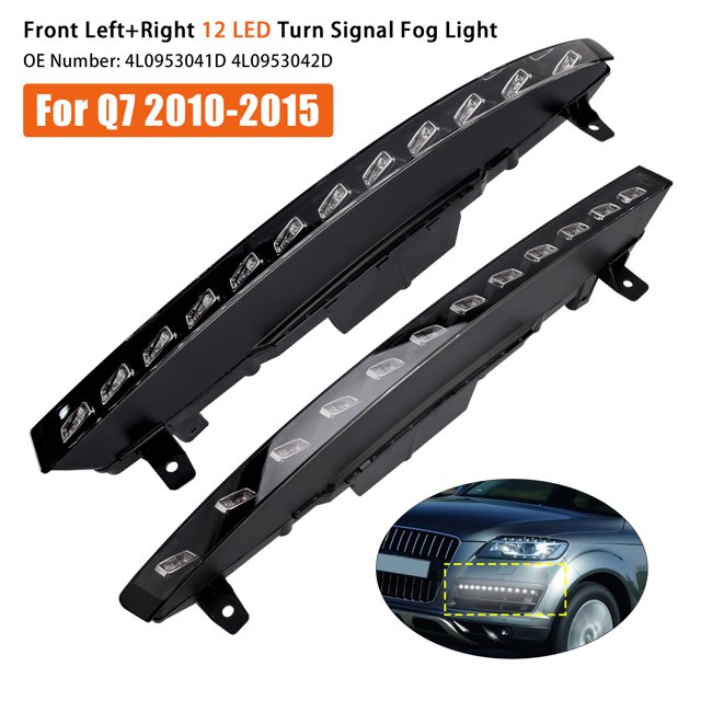 Front Bumper 12 LED Turn Signal Fog Light for Audi Sport Version Q7 10-15