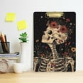 thumbnail image 2 of FORMRS Acrylic Clipboard with Low Profile Clip Standard A4 Letter Size, 12.5" x 9", Skeleton with Flowers Pattern, 2 of 8
