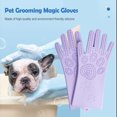 thumbnail image 4 of Methold 1 par de guantes de aseo para mascotas, cepillo de depilación multifuncional, herramienta de limpieza y fregado para baño, suministros para Aseo de mascotas Violeta Methold PT004353-03, 4 of 6