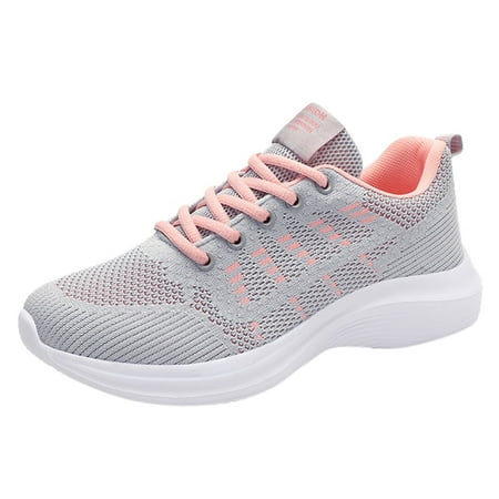 

GNEIKDEING Mesh Shoes Sneakers Sports Shoes Lace Up Runing Outdoor Breathable Women Women s Sneakers Gift on Clearance